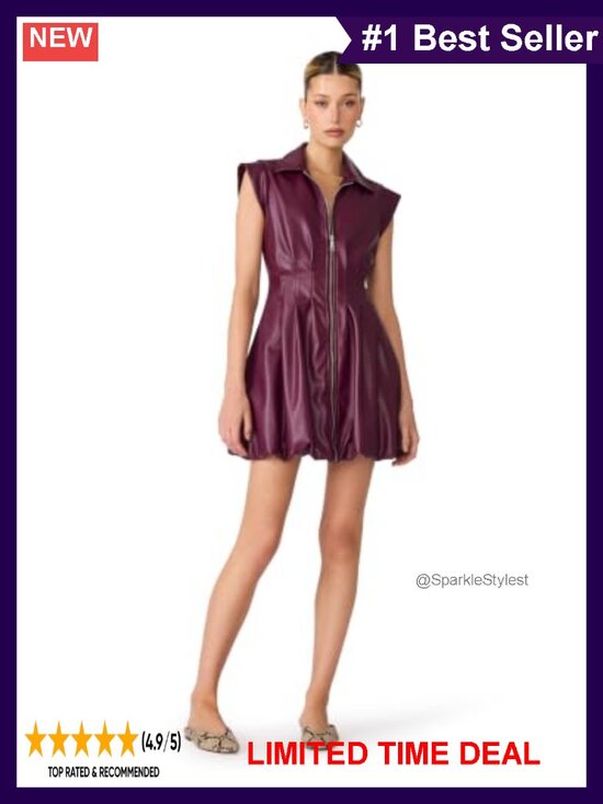 Dresses & Skirts - Fit & Flare Mini Dress with Collar and Cap Sleeves